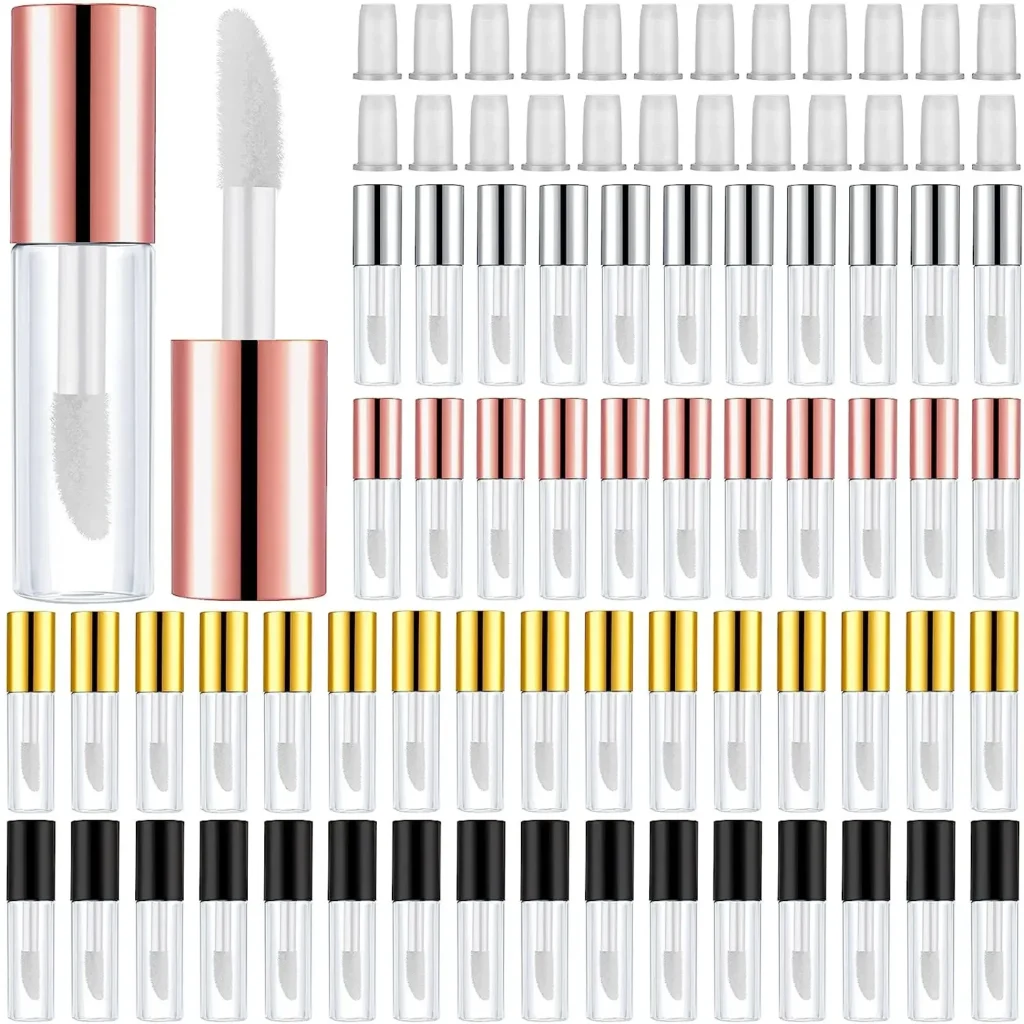 1.2ml Mini Lip Gloss Tubes with Wand Empty Travel Bottle Refillable Lip Gloss Containers Lip Balm DIY Lipstick Cosmetics