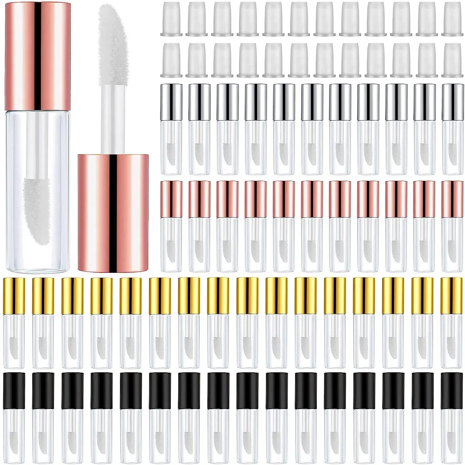 1.2ml Mini Lip Gloss Tubes with Wand Empty Travel Bottle Refillable Lip Gloss Containers Lip Balm DIY Lipstick Cosmetics