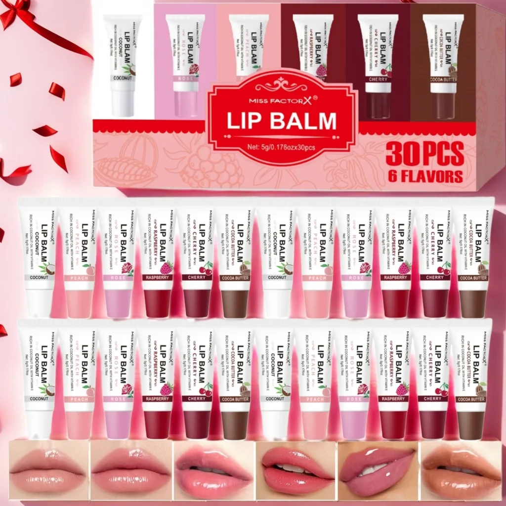 30-Piece MISS FACTORX Hyaluronic Acid and Collagen Infused Lipstick - Deep Moisturizing, Long-Lasting Lip Color, the Perfect GIF