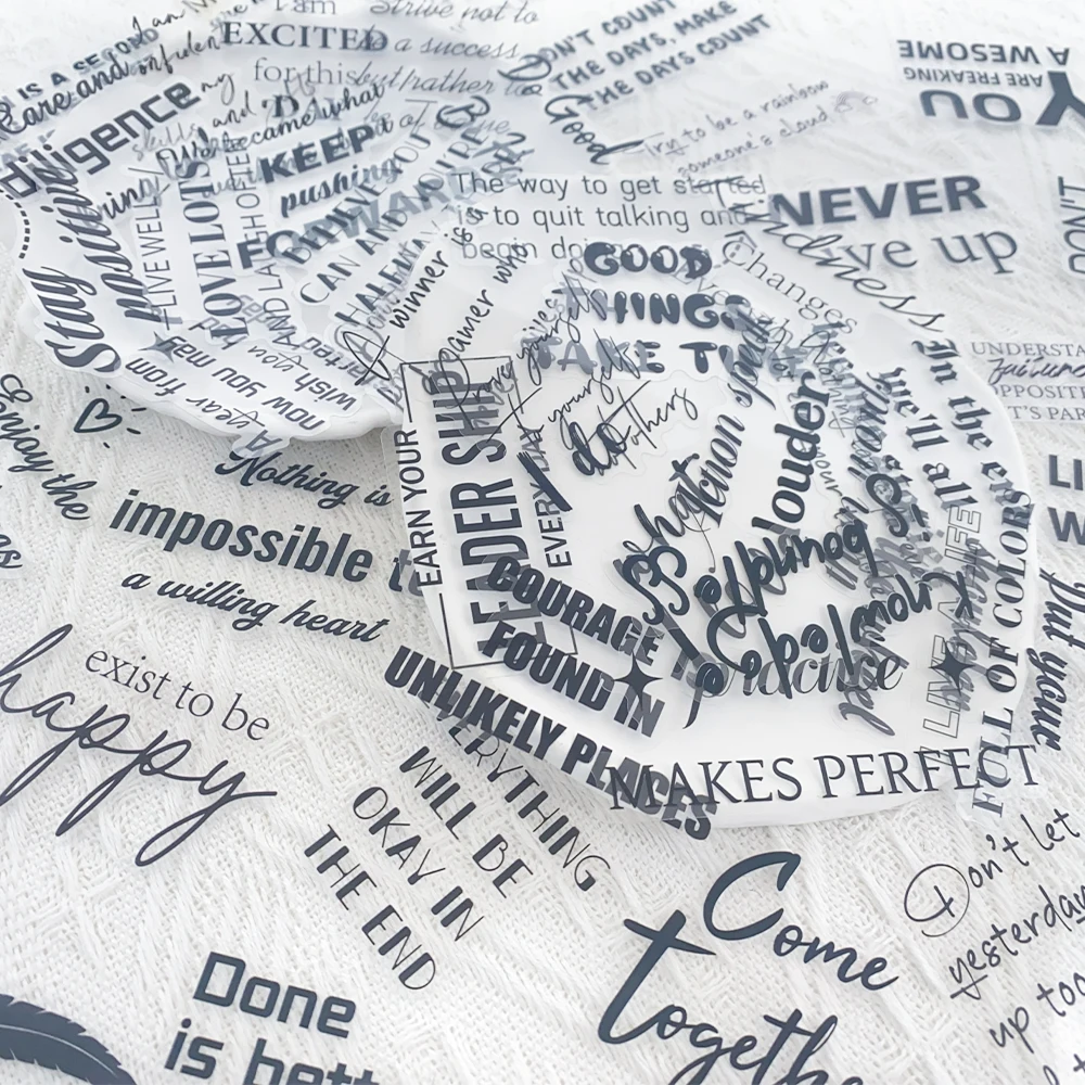 PET Inspirational Quote Stickers Set of 50, Waterproof DIY Decals for Laptop Water Bottle Phone Decor