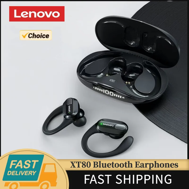 Lenovo ThinkPlus Earphone XT80 Wireless Bluetooth Sport Noise Reduction Earbuds HiFi Stereo Game Music Headphones Long Standby