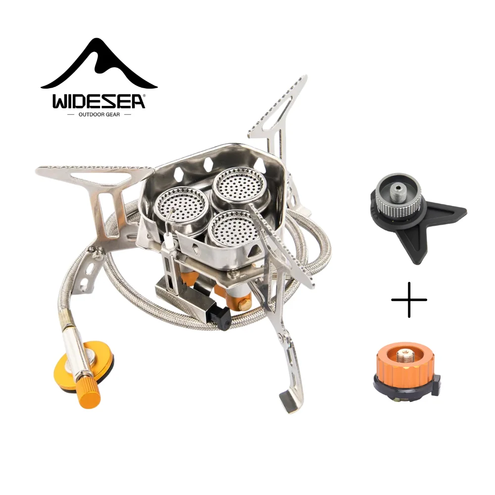 Widesea Camping Tourist Burner 6800W Gas Stove Cookware Portable Furnace Picnic Barbecue Tourism Supplies Outdoor Recreation