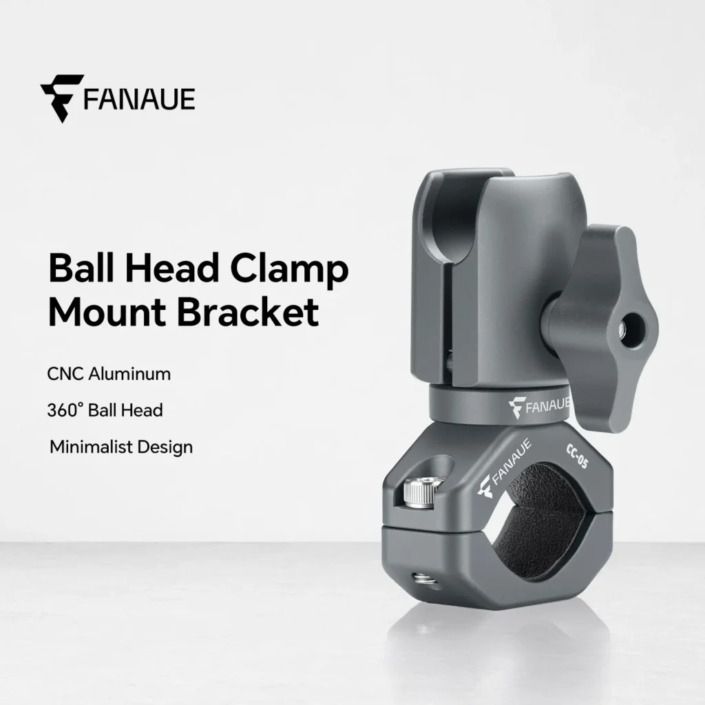FANAUE Motorcycle Mobile Phone Holder Extension Handlebar Hoop Ball Head Base Sports Camera Quick Disassembly Anti-theft