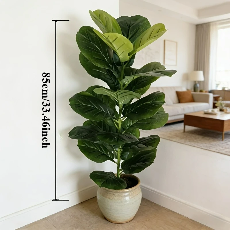 1pc of 85cm Artificial Ficus Lyrata with 23 Leaves for Office Hotel Cafe Weddings Home Office and Party Decorations