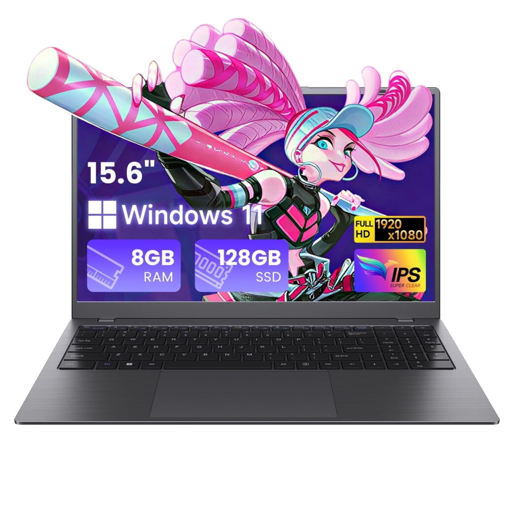 RNRUO 15.6" Laptop Computer, 8GB RAM 128GB SSD, Intel 6500Y with 2 Cores, FHD Display, Windows 11 Home, WiFi5 BT5.0, Type-C PD, Numeric Keypad Laptop for Business, Student, Office
