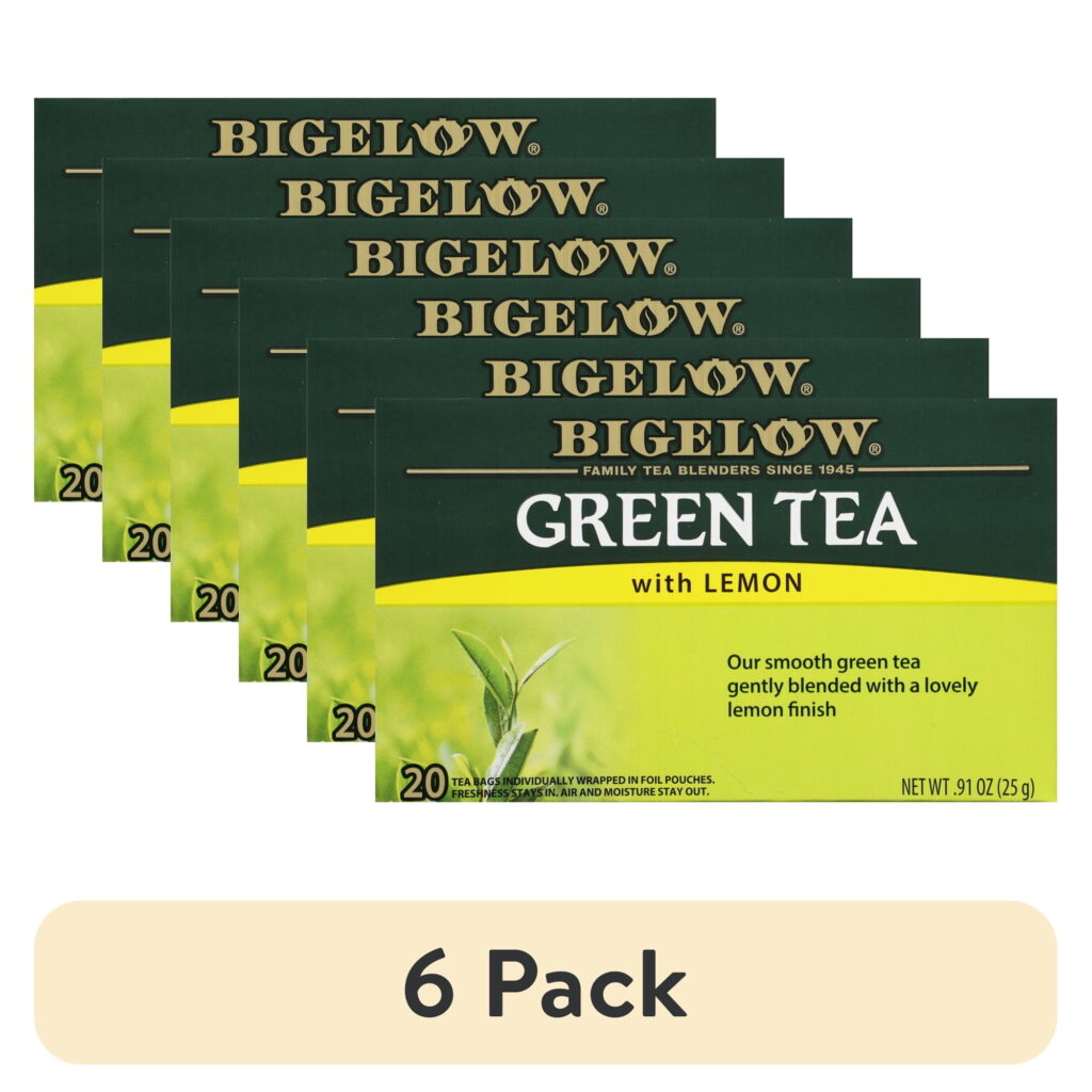 (6 pack) Bigelow Green Tea with Lemon, Tea Bags, 20 Count