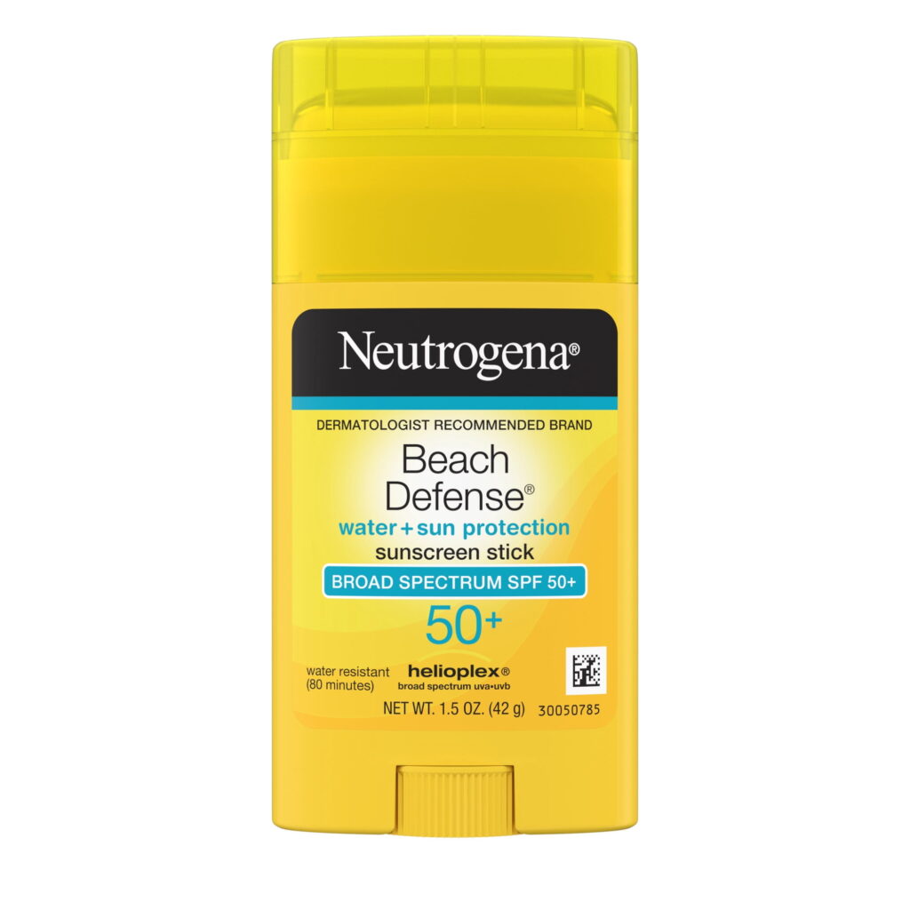 Neutrogena Beach Defense SPF 50+, Face Sunscreen Stick, Travel Size Sun Care, 1.5 oz