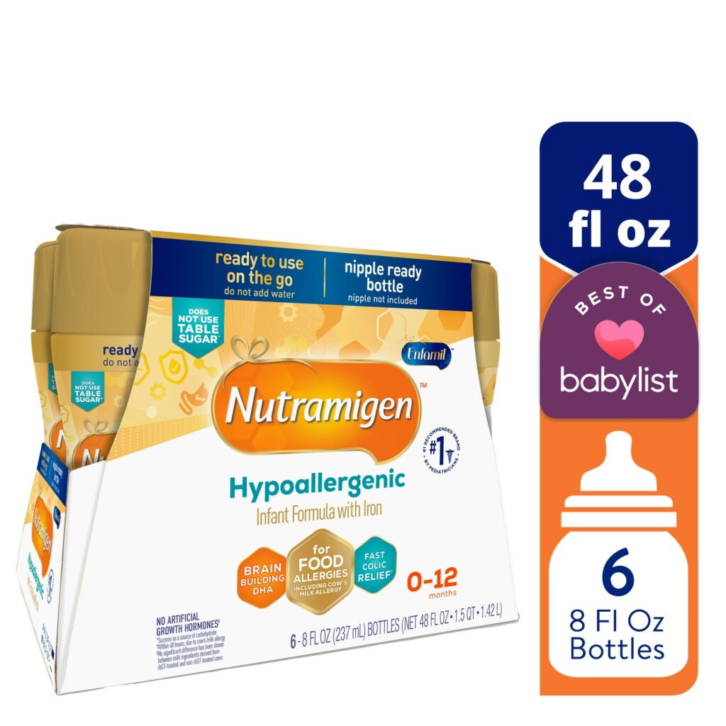 Nutramigen Hypoallergenic Baby Formula, Ready-to-Feed, 8 FL Oz, 6 Count