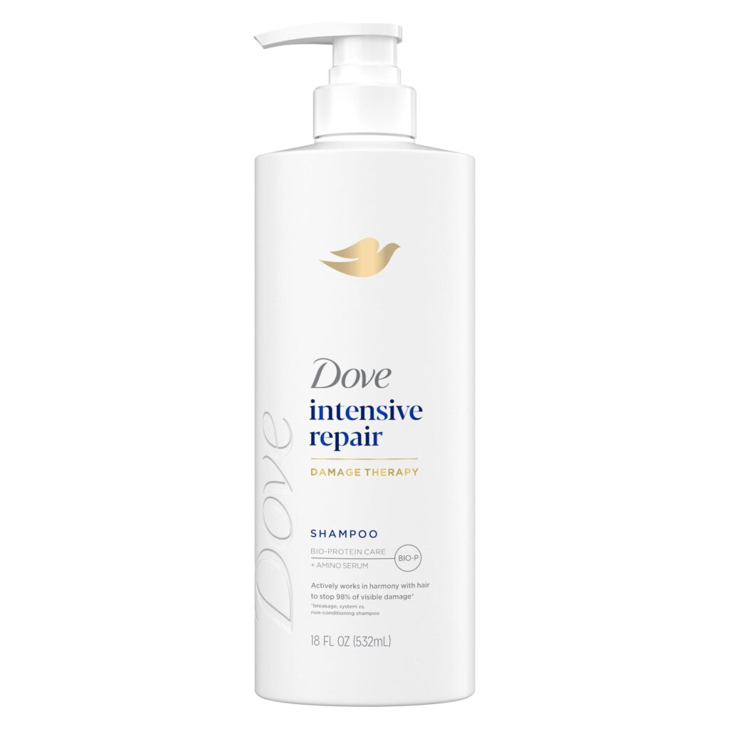 Dove Shampoo for Damaged Hair Intensive Repair with Bio-Protein Care Technology and Amino Serum, 18 Fl Oz