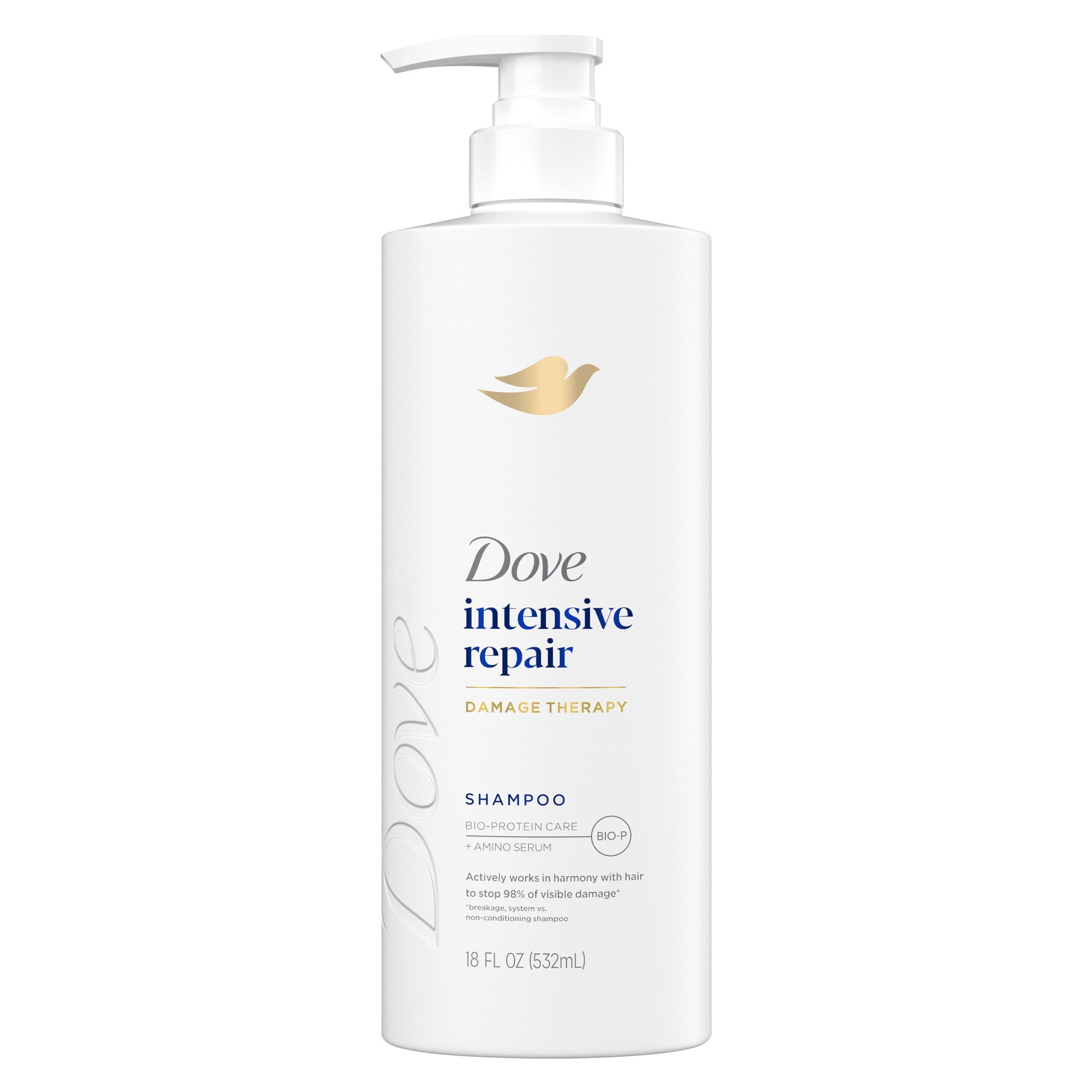 Dove Shampoo for Damaged Hair Intensive Repair with Bio-Protein Care Technology and Amino Serum, 18 Fl Oz