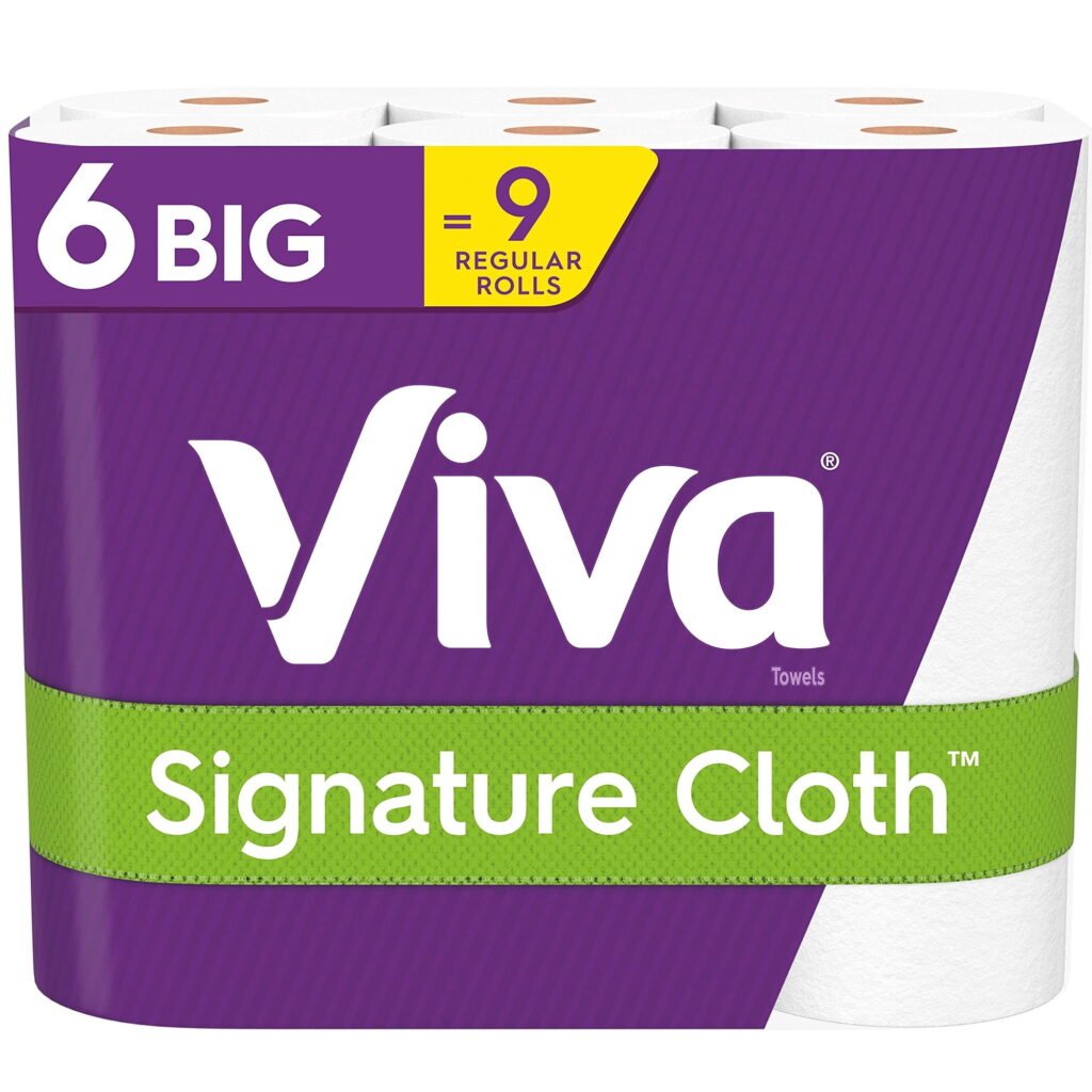 Viva Signature Cloth Paper Towels, Choose-A-Sheet - 6 Big Rolls = 9 Regular Rolls (78 Sheets Per Roll)