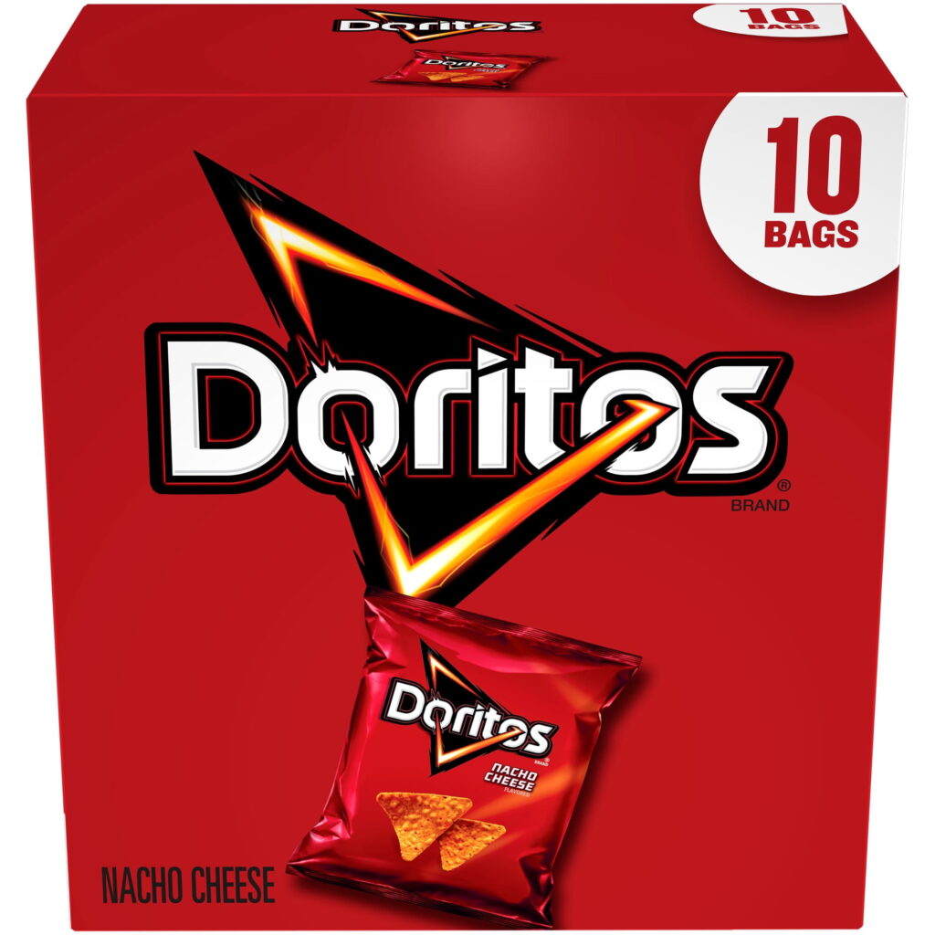 Doritos Nacho Cheese Flavored Tortilla Chips 1 oz, 10 Count