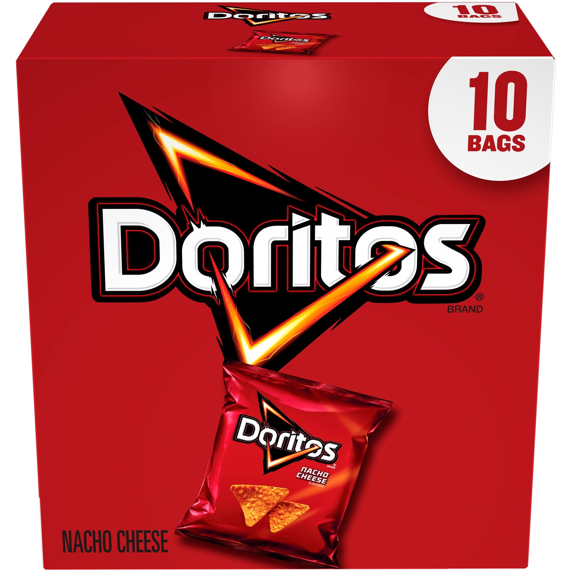 Doritos Nacho Cheese Flavored Tortilla Chips 1 oz, 10 Count