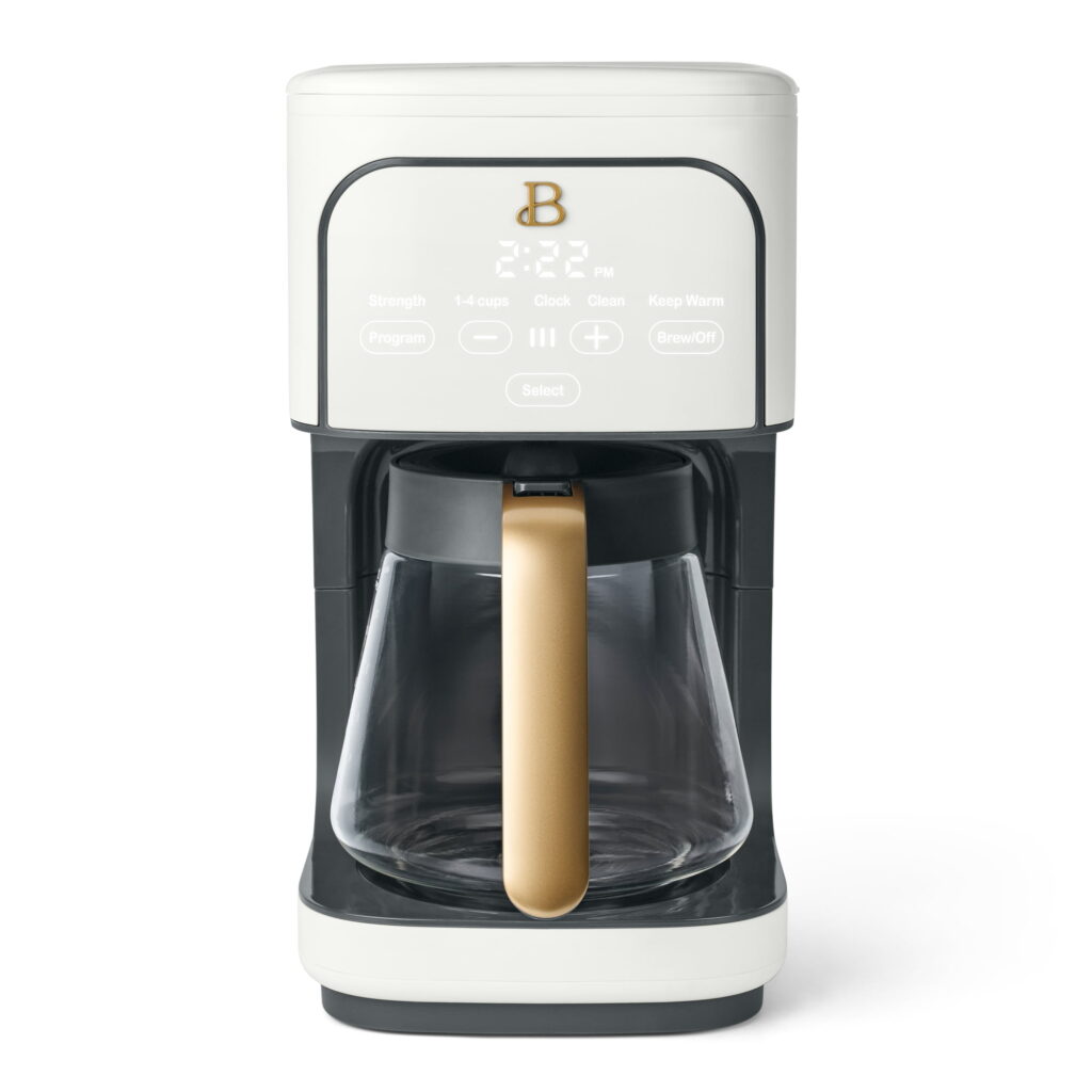 Beautiful by Drew Barrymore 12-Cup Programmable Coffee Maker, White Icing