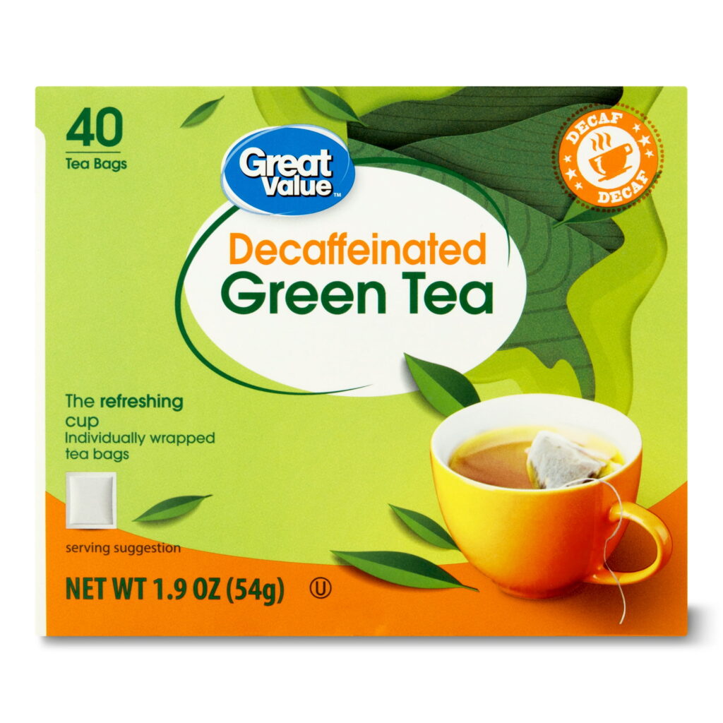 Great Value Decaffeinated Green Tea Bags, 1.9 oz, 40 Count
