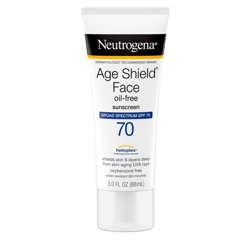 Neutrogena Age Shield Face Sunscreen, SPF 70 Sunblock, 3 fl oz