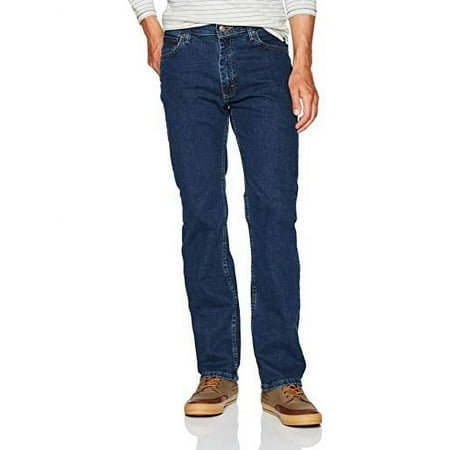 Wrangler Authentics Men's Regular Fit Comfort Flex Waist Jean, Dark Stonewash, 36W x 30L