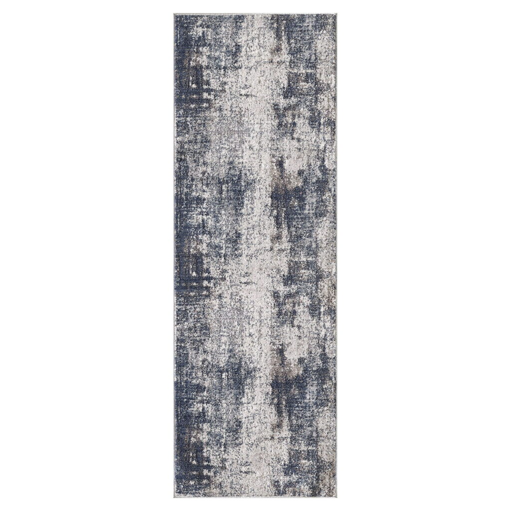 Better Homes & Gardens Navy Abstract Indoor Runner Rug, 20 in x 60 in