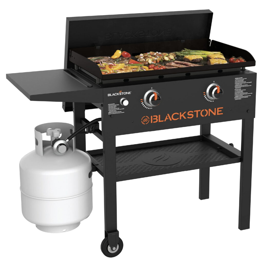 Blackstone Original Outdoor Griddle, 28 inch 2-Burner Flat Top Grill with Hard Cover, Black