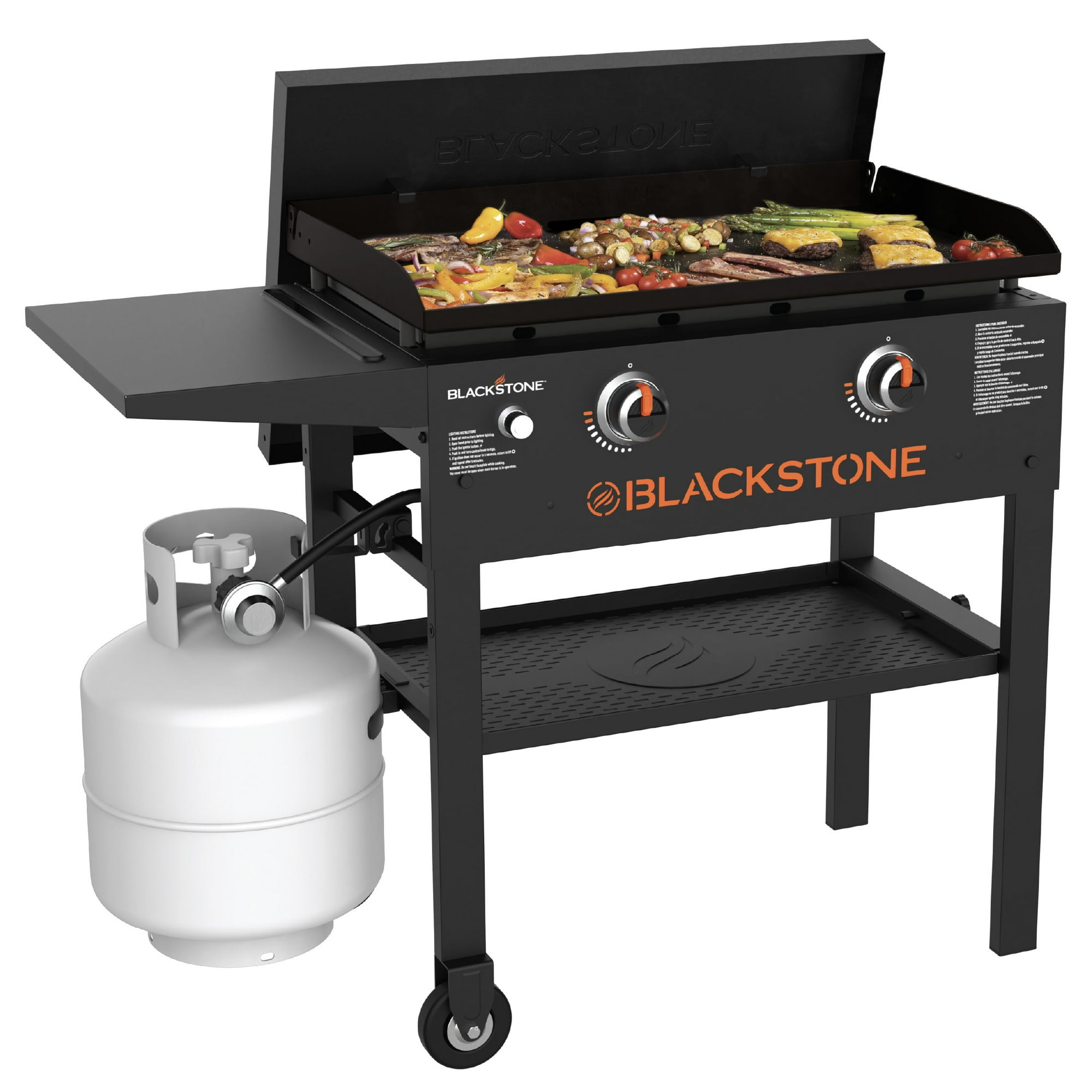 Blackstone Original Outdoor Griddle, 28 inch 2-Burner Flat Top Grill with Hard Cover, Black