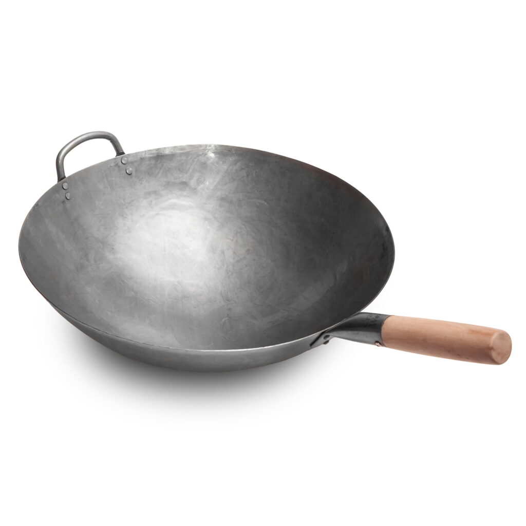 Craft Wok Big 16 Inches Hand Hammered Carbon Steel Wok with Round Bottom / 731W138