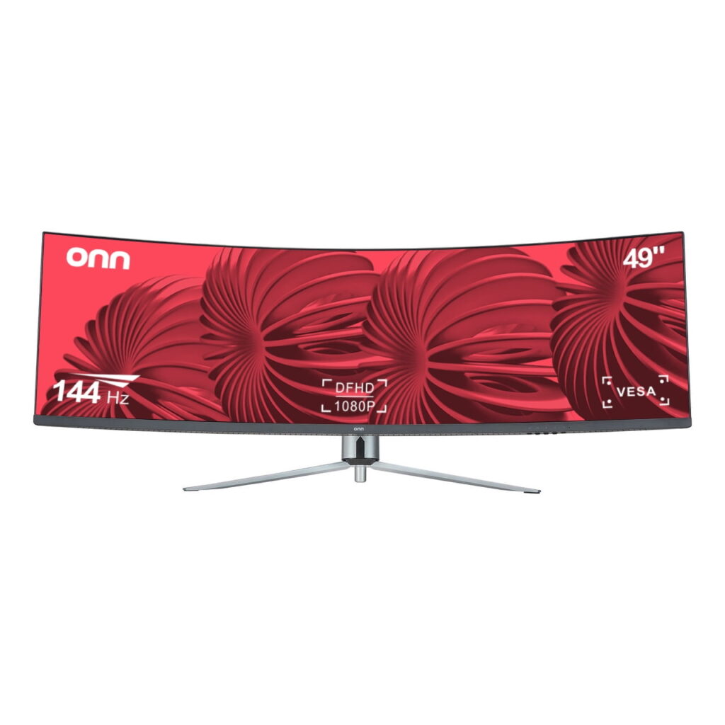 onn 49" 3840 x 1080p Curved Dual FHD Gaming Monitor, Black, 100133225