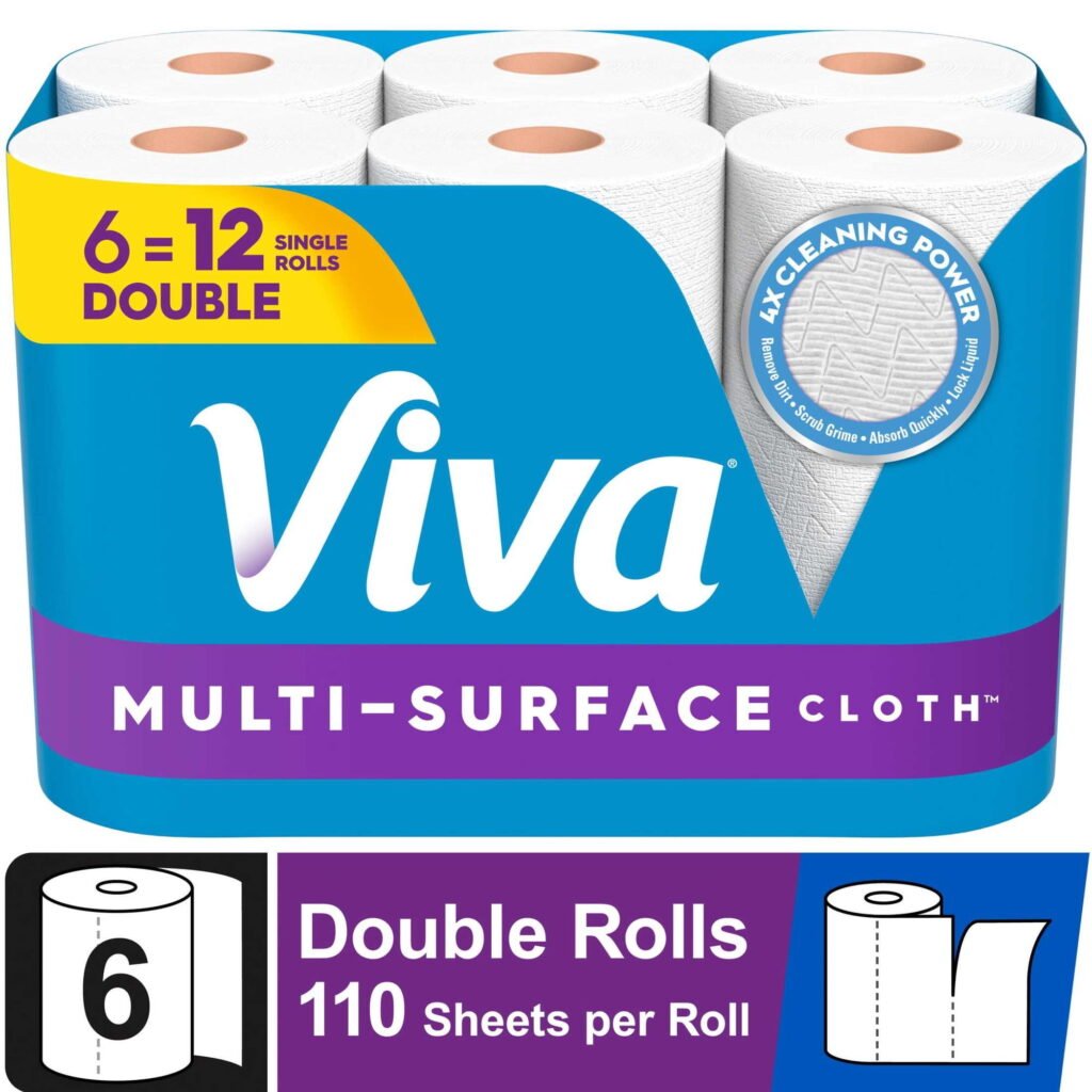 Viva Multi-Surface Cloth Paper Towels, 6 Double Rolls