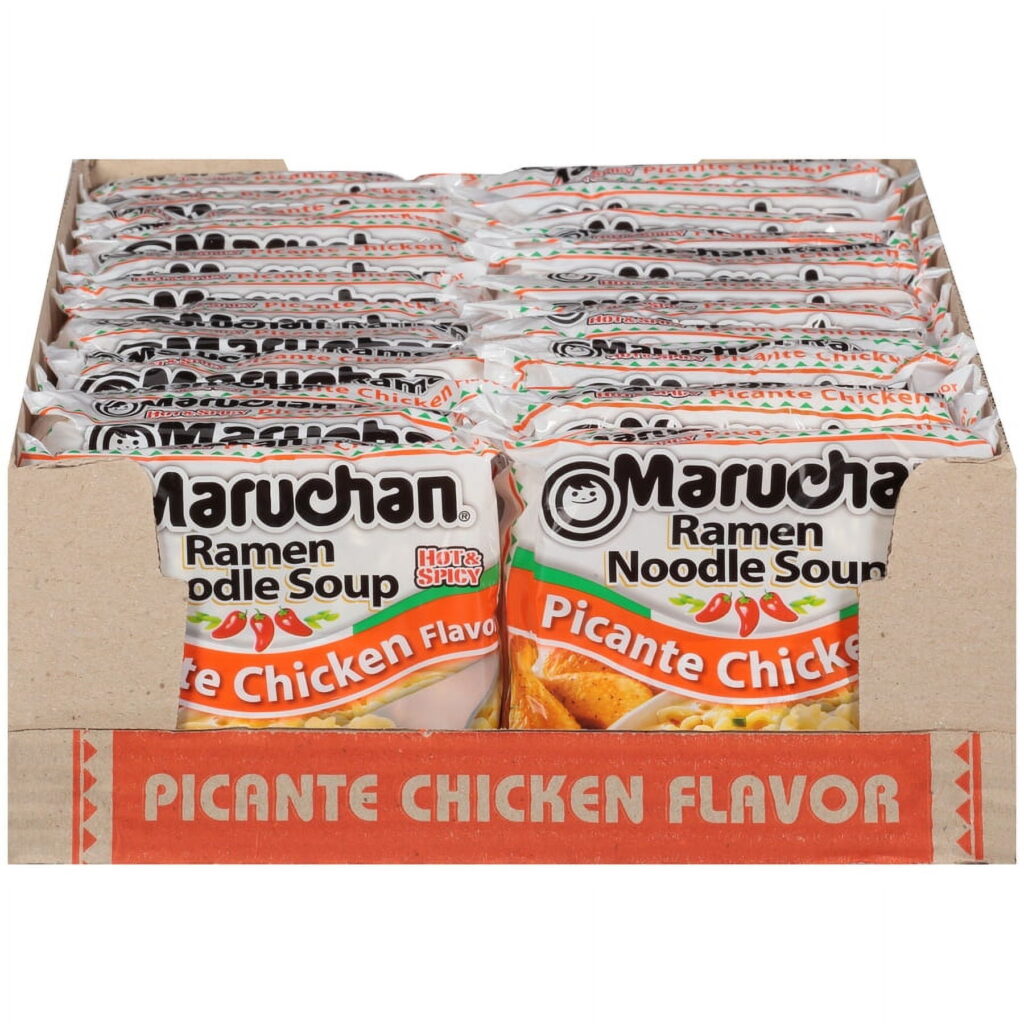 Maruchan Picante Chicken Ramen Noodle Flavor, 3 oz Shelf Stable Package 24 packs