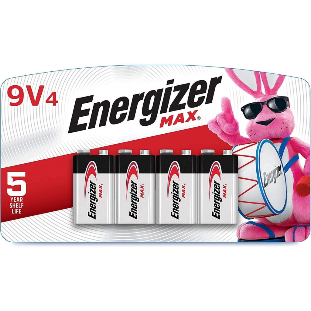 Energizer MAX 9V Batteries (4 Pack), 9 Volt Alkaline Batteries