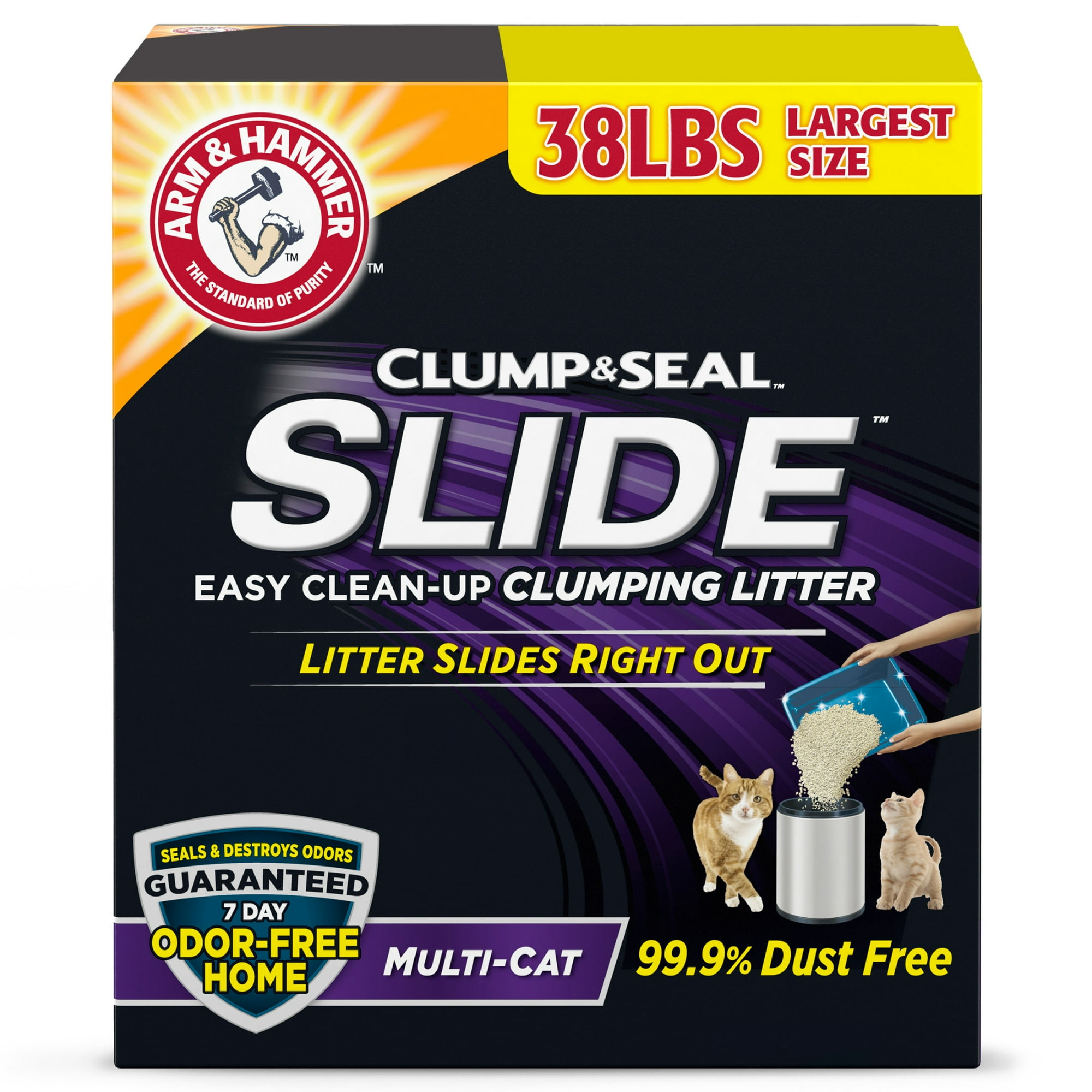 ARM & HAMMER Slide Easy Clean-Up Clumping Cat Litter, Scented, 38 Lbs