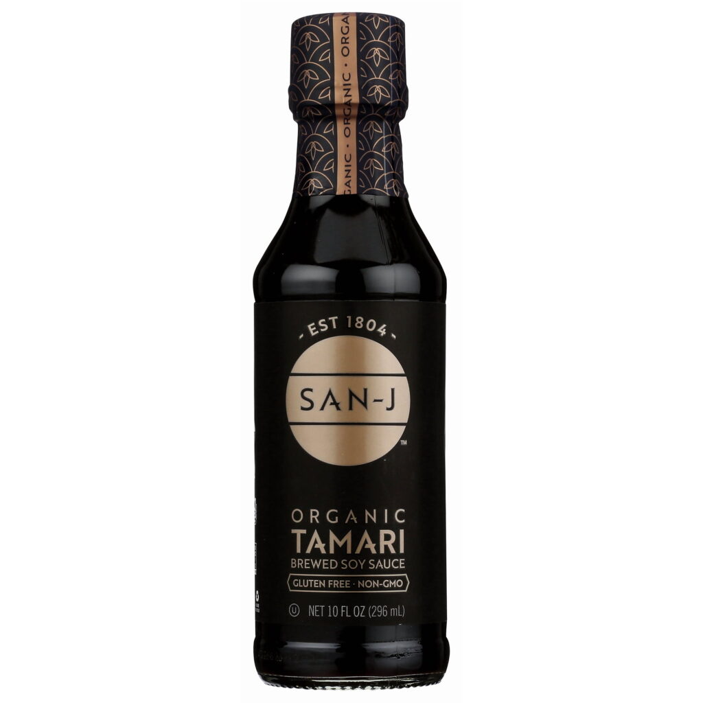 San J Tamari Soy Sauce Organic, 10 Fl oz, in a Glass Bottle