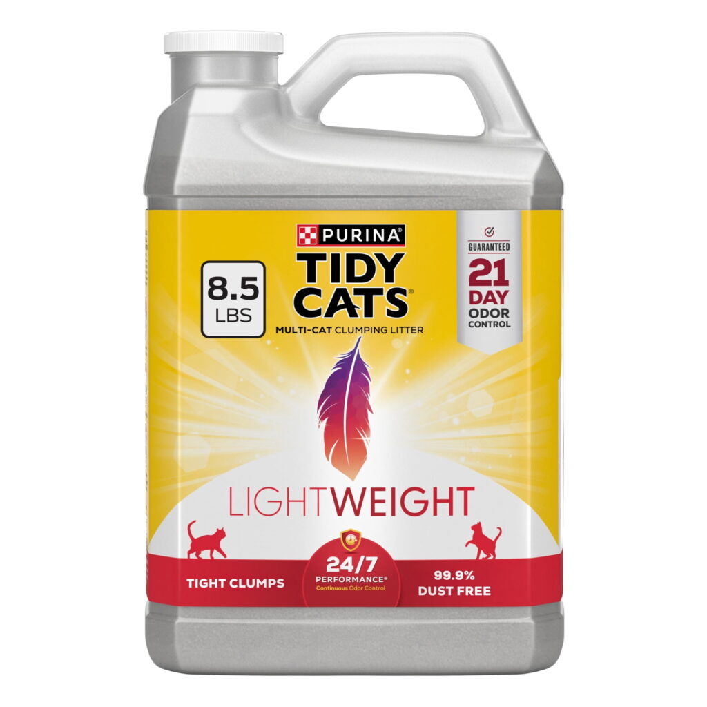 Purina Tidy Cats 24/7 Performance LightWeight Cat Litter, Clean Linen Scent, 8.5 lb Jug, 2 Pack