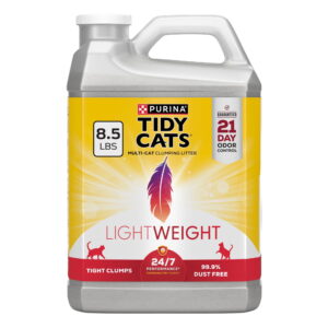 Purina Tidy Cats 24/7 Performance LightWeight Cat Litter, Clean Linen Scent, 8.5 lb Jug, 2 Pack