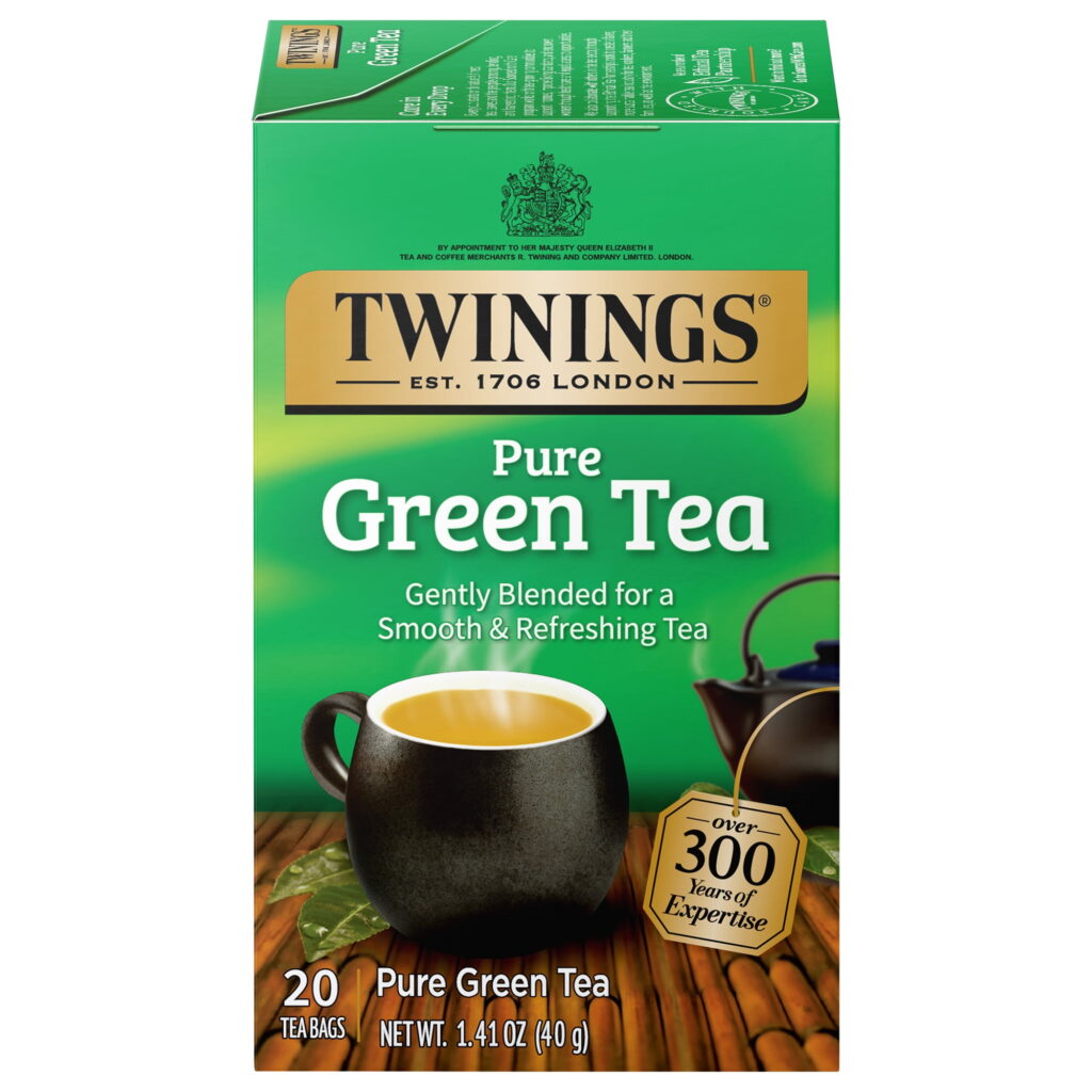 Twinings Pure Green Tea Bags, Naturally Caffeinated, Smooth & Refreshing, 20 Count