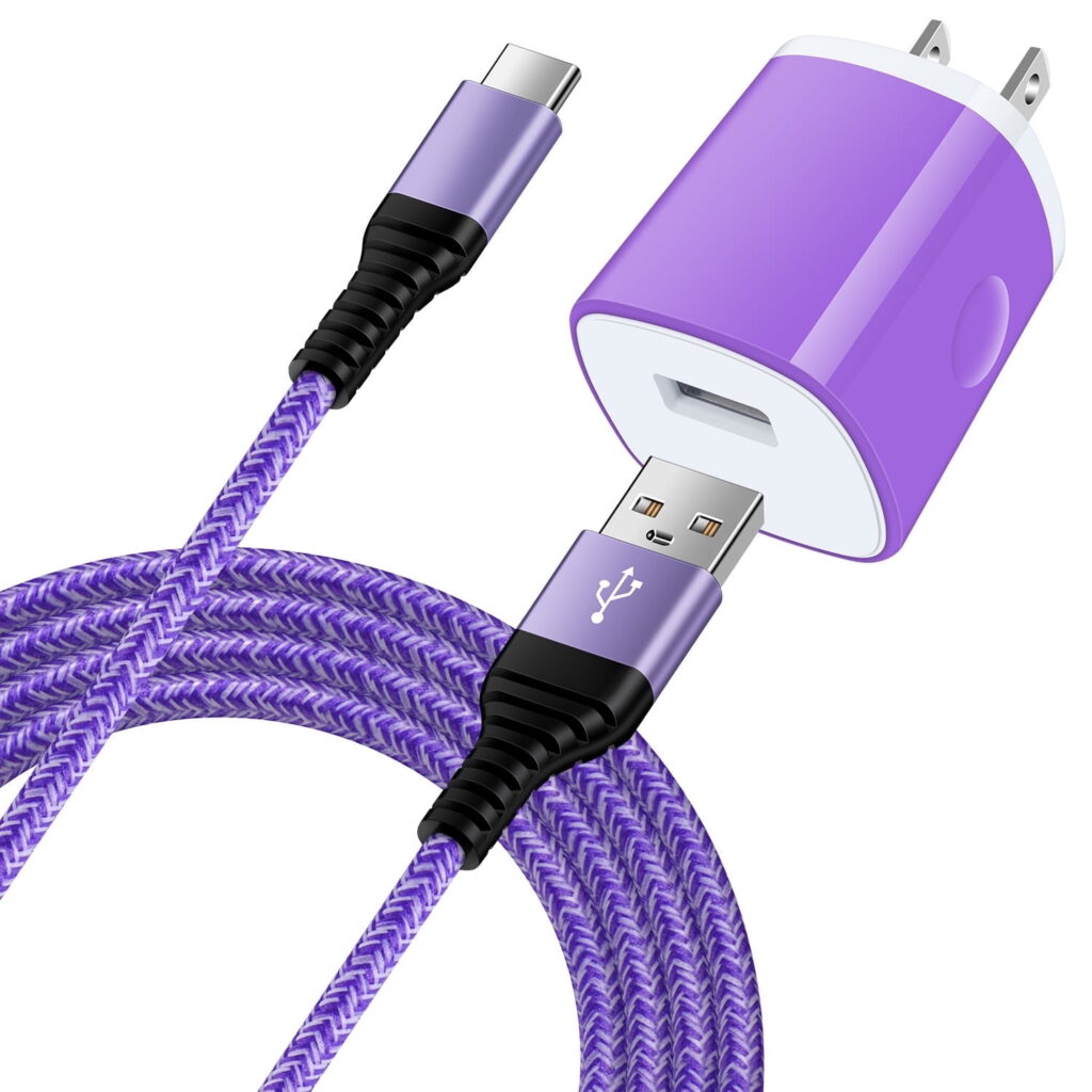Type C Charger Fast Charging Cable 10ft with USB Wall Charger Block,ABCPOW USB A to USB C Type C Cable High Speed Fast Charger for Android Type C Charger Charging Cords USB-C Phone Cables