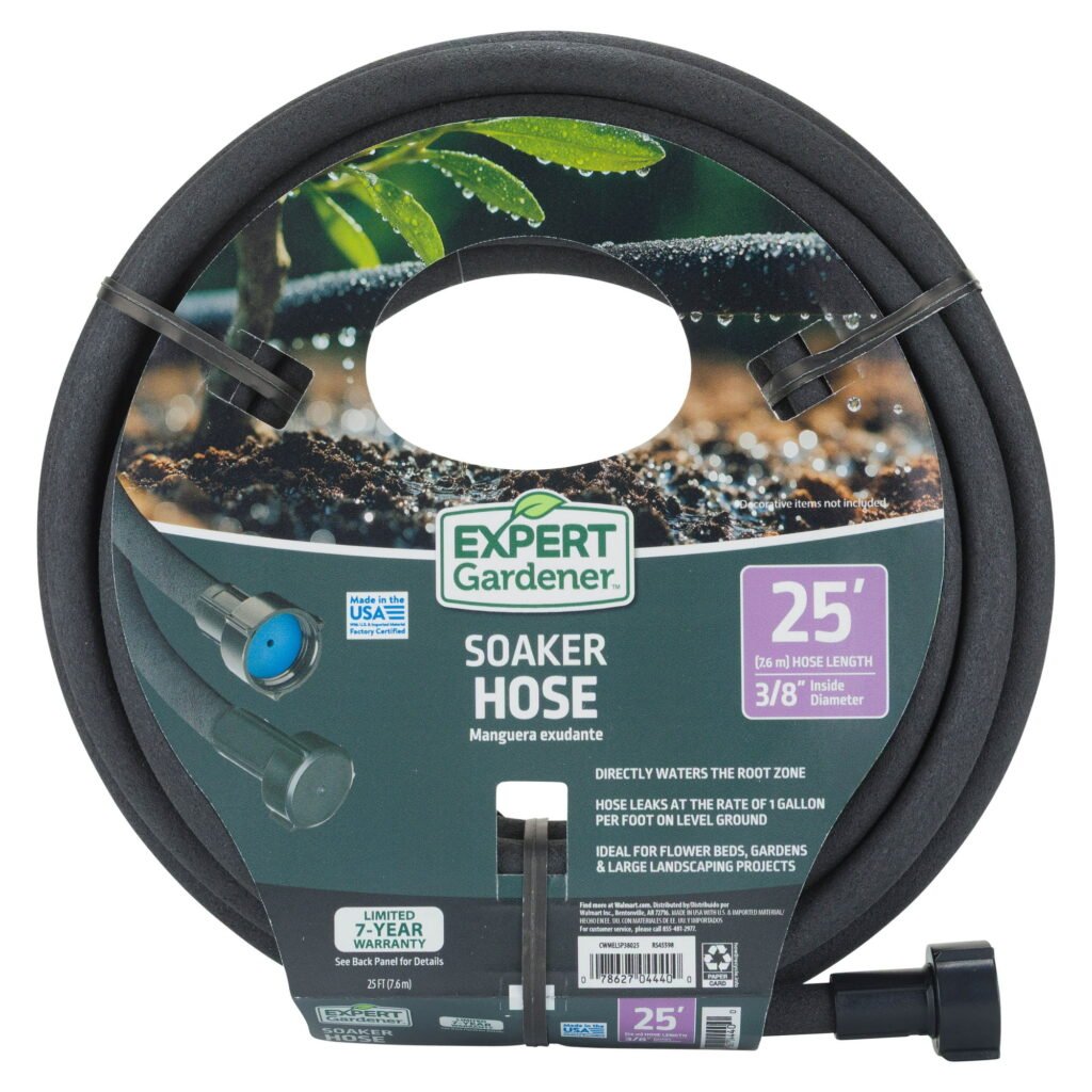 Expert Gardener Soaker Hose, 3/8 in x 25 ft