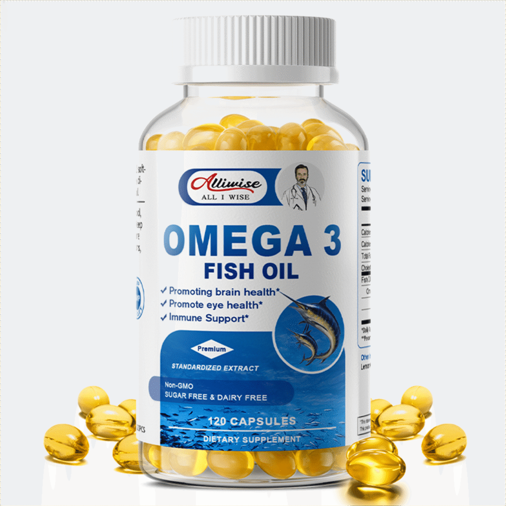 Omega 3 Fish Oil | EPA & DHA | Omega 3 Fatty Acids | Premium Burpless Softgel Supplements (120 Count)