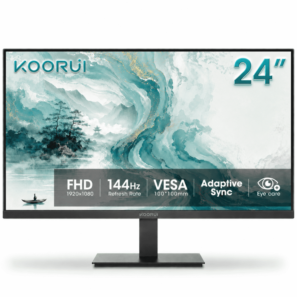 KOORUI 24" FHD 1080P Gaming Monitor, 144Hz Computer Monitor, New, E2411K