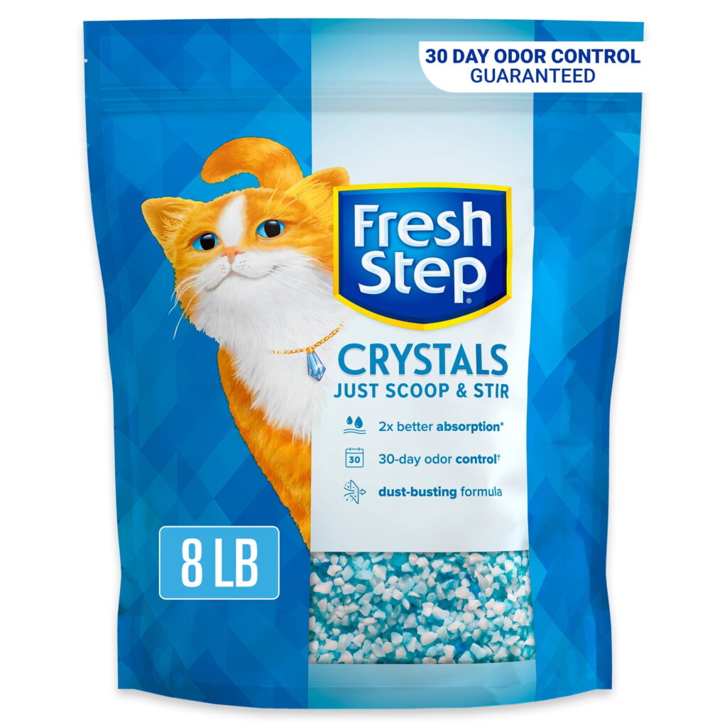 Fresh Step Clean Care Crystal Cat Litter, Febreze Freshness Scent, 8 lb Bag