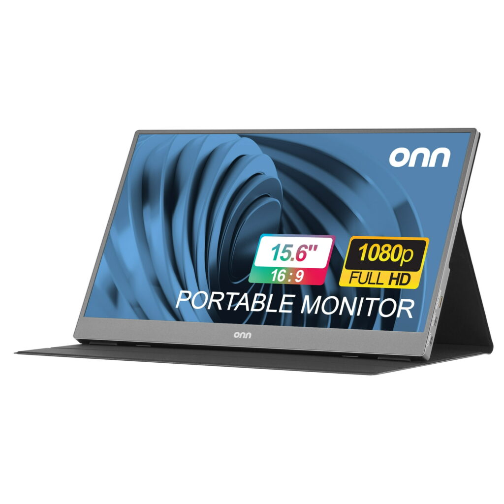 onn 100147048 15.6" FHD (1920 x 1080p) LCD Portable Office Monitor, Black