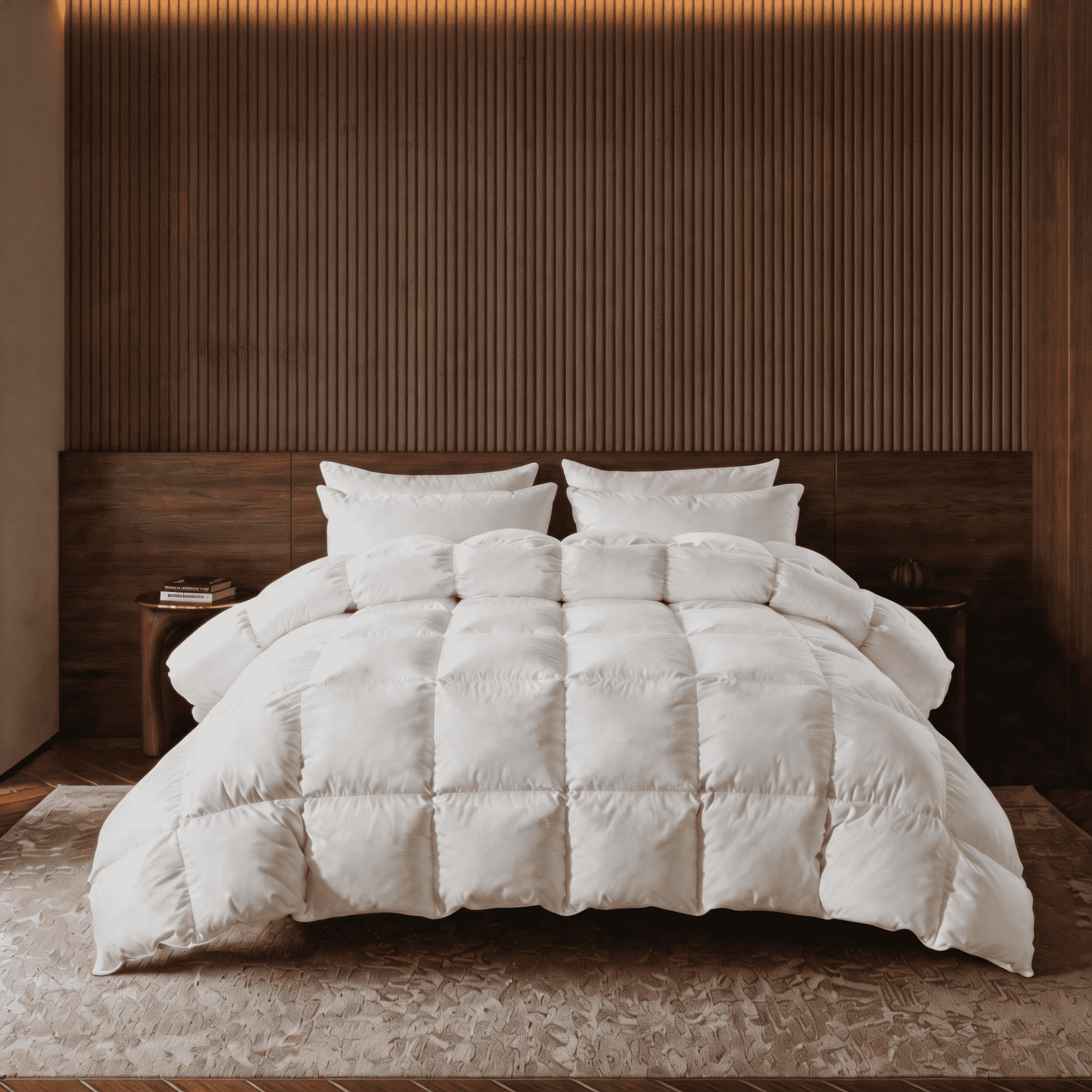 BedTreat Down Feather Comforter Full Size, Luxury Hotel Bedding Comforter All Season Duvet Insert, Medium Warmth 100% Cotton Cover with Corner Tabs(82x86 inch)
