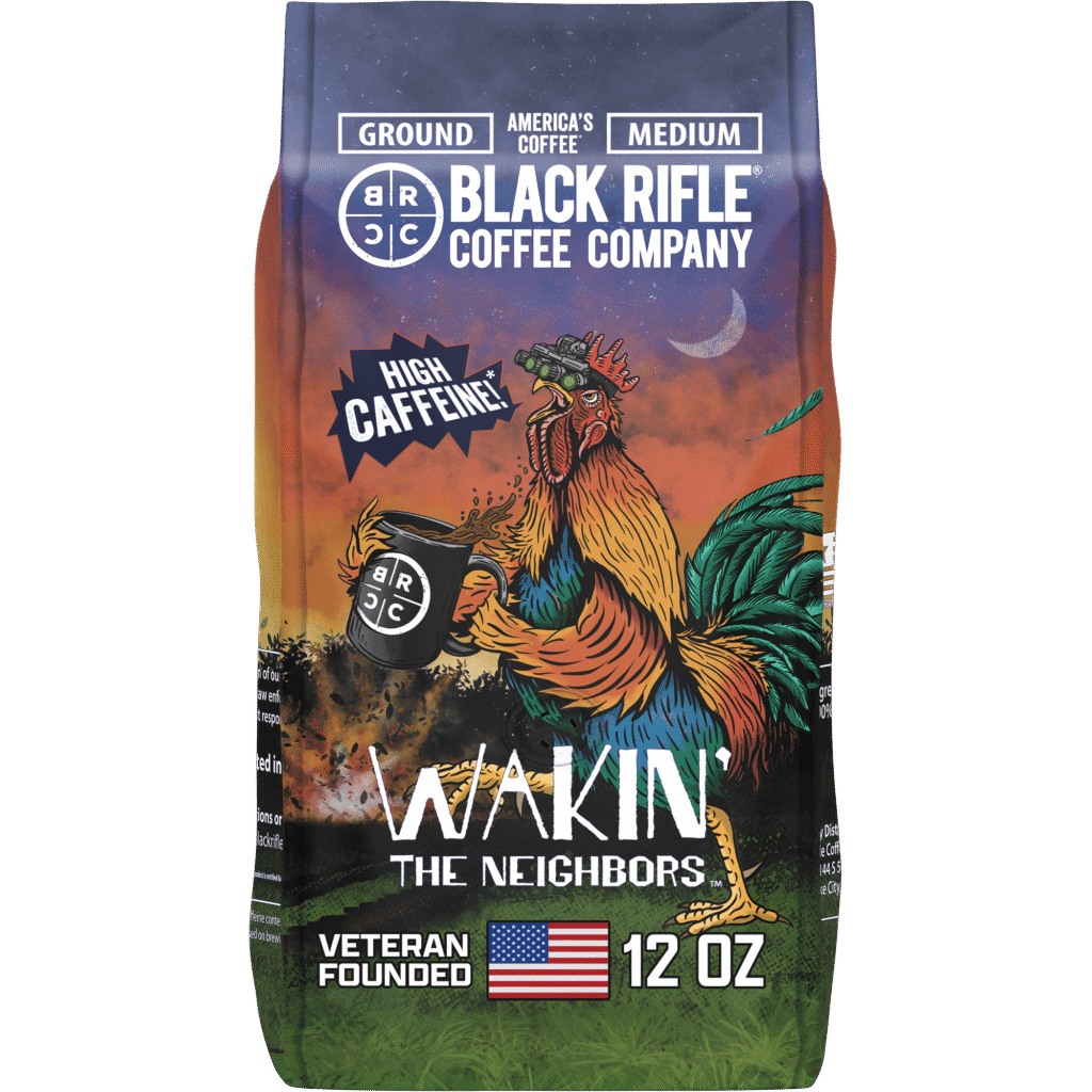 Black Rifle Coffee Company Wakin the Neighbors Extra High Caffeine, Medium Roast, Ground Coffee, 12 oz