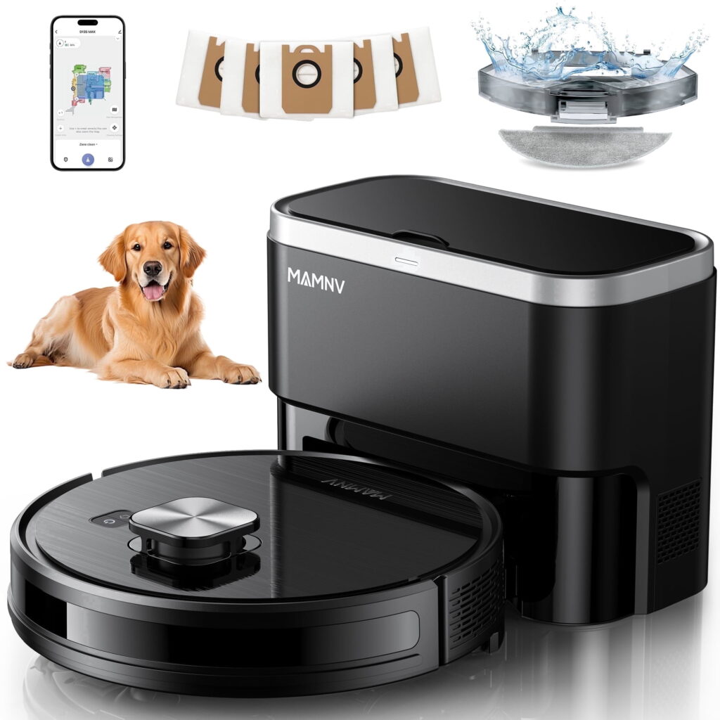 Teendow Robot Vacuum and Mop 11500pa Suction Robotic Cleaner with 85 Days Self Empty Station and Laser Home Mapping Pet Friendly Anti-Tangle