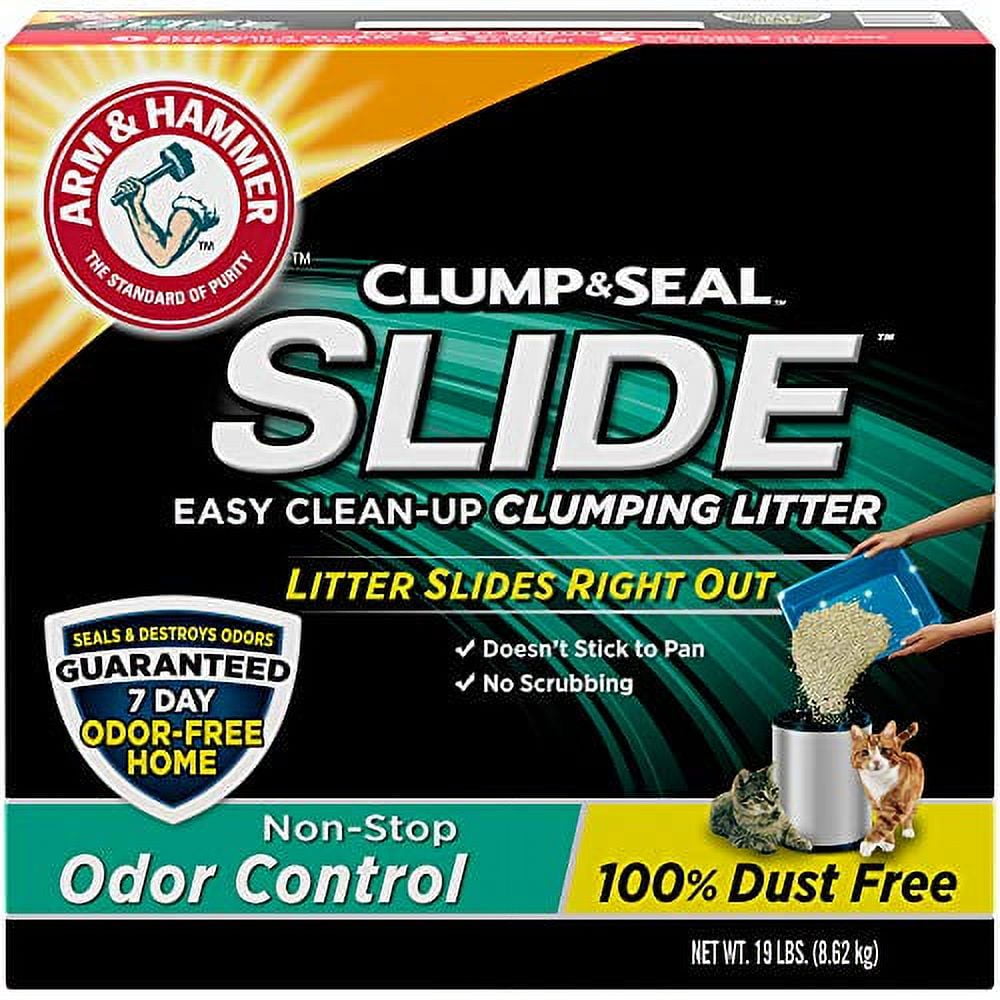 Arm & Hammer Clump & Seal Slide Non-Stop Odor Control Clumping Cat Litter, 19 lbs.