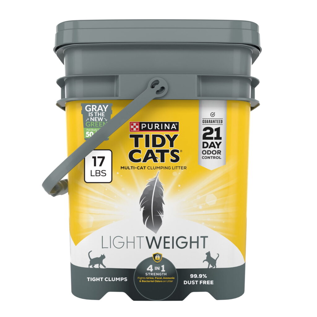 Purina Tidy Cats 4-In-1 Strength LightWeight Cat Litter, Floral Scent, 17 lb Pail