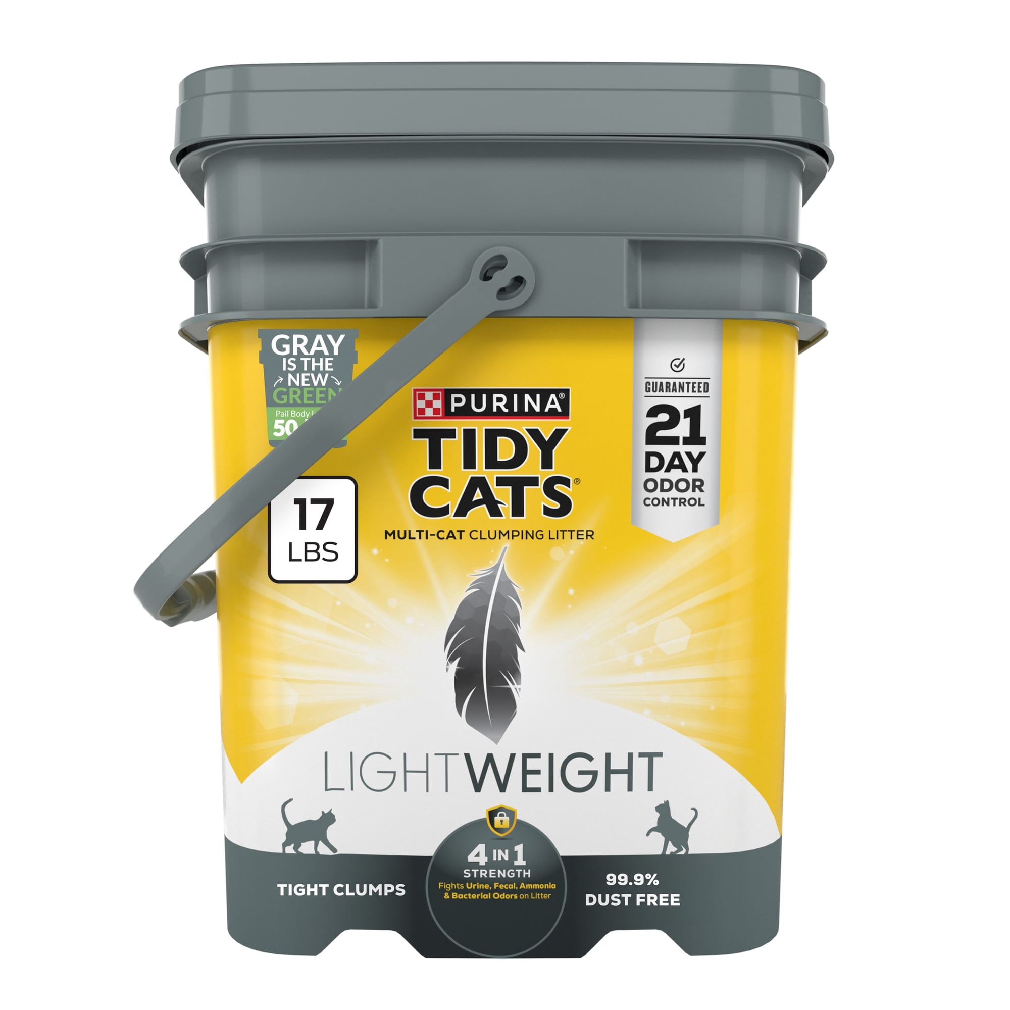 Purina Tidy Cats 4-In-1 Strength LightWeight Cat Litter, Floral Scent, 17 lb Pail