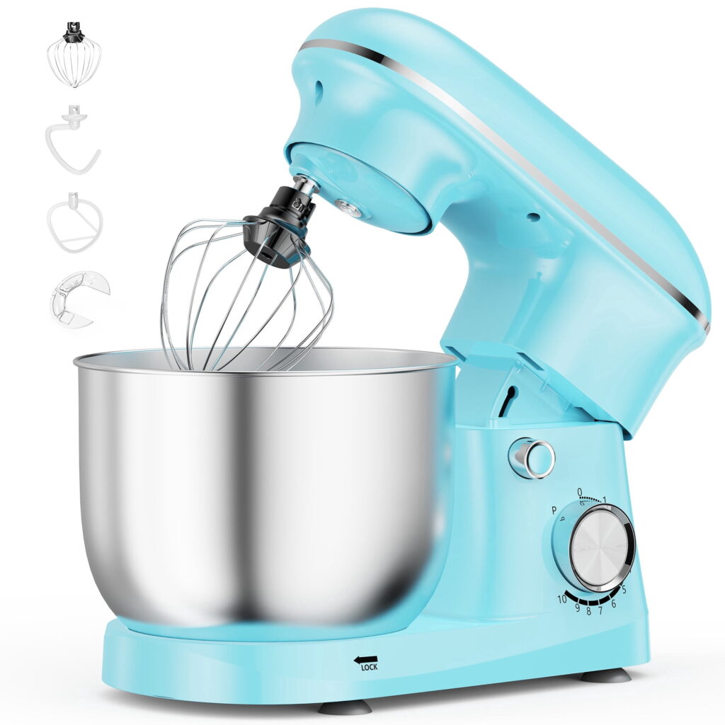SHOUFTW 6.3QT Kitchen Stand Mixer, 10 Speed Settings, Safety Protection Features, Black