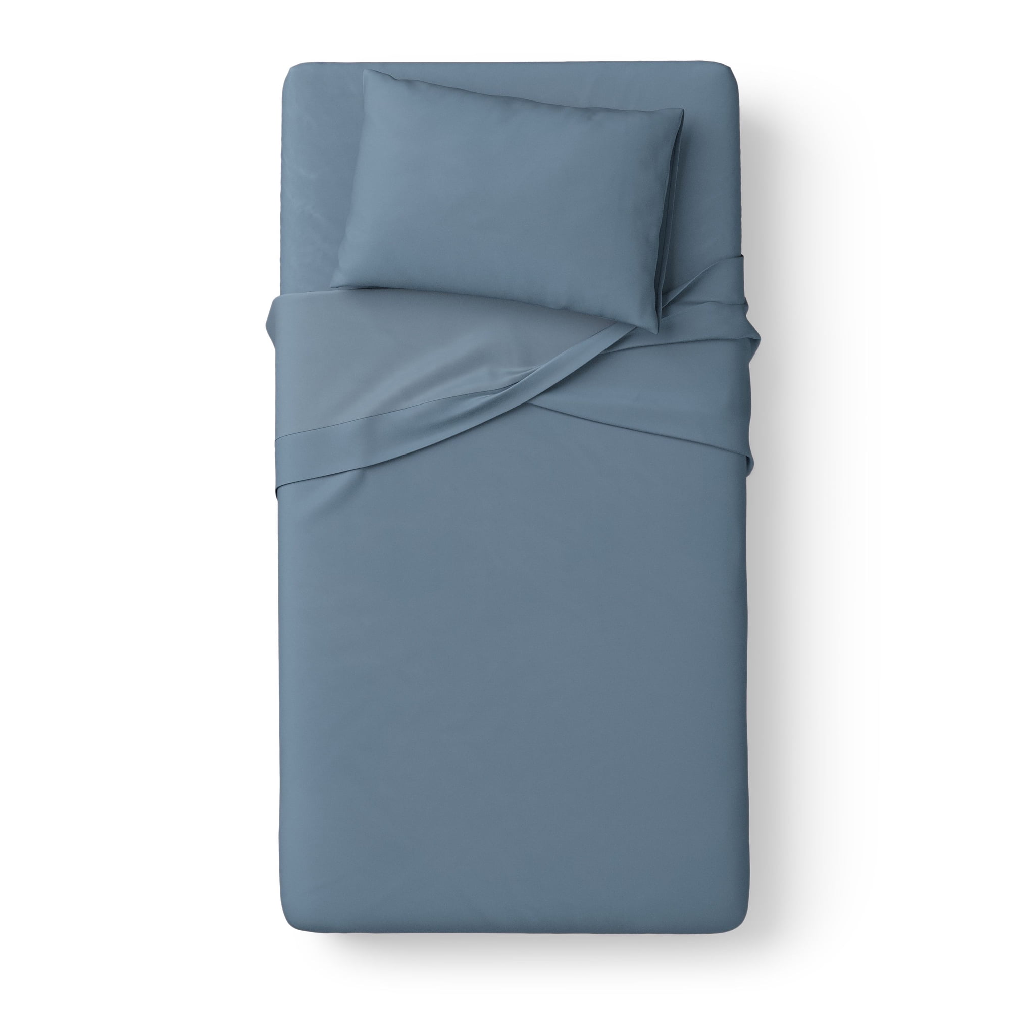 Mainstays Kids Microfiber Bed Sheet Set, Twin, Blue, 3 Pieces