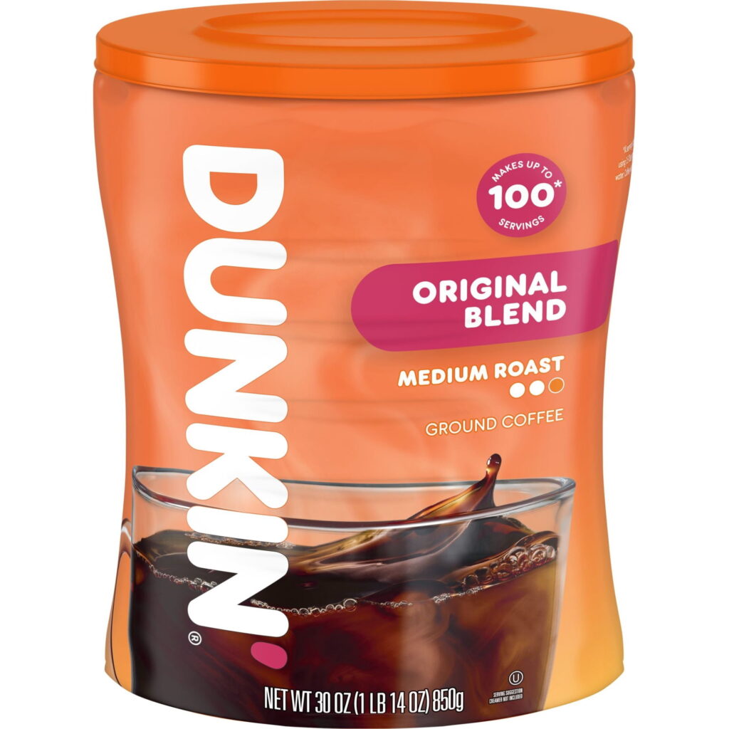 Dunkinโ Original Blend Medium Roast Ground Coffee, 30 oz Canister