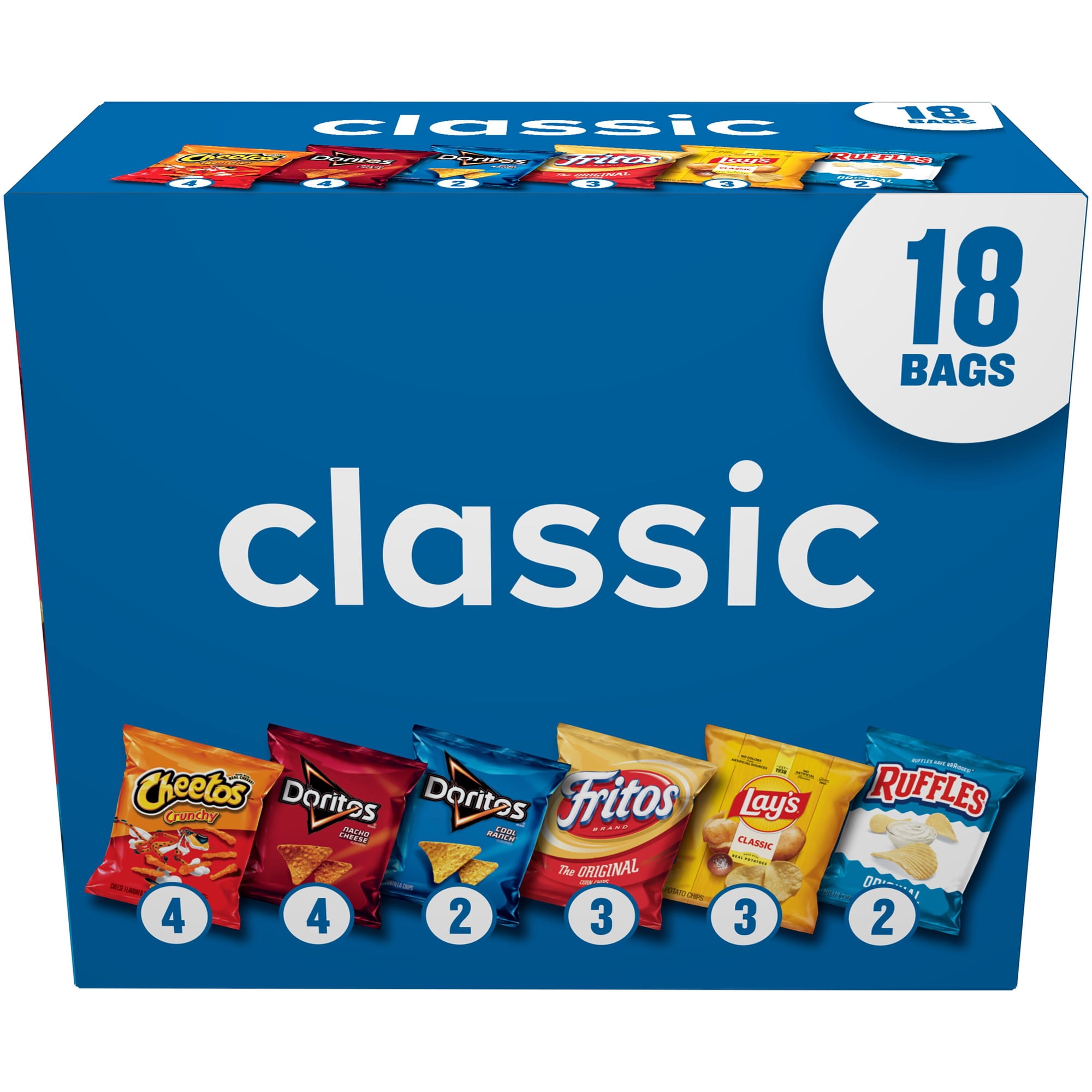 Frito Lay Classic Mix Snack Chips 18oz, 18 Pack